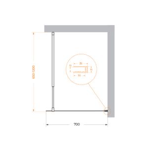Душевая перегородка BelBagno KRAFT-L-1-70-C-NERO черный